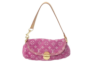 LOUISVUITTON ルイヴィトン ミニプリーティ フューシャ ワンショルダーバッグ M95216 モノグラムデニム ピンク 美品 中古 4c068367