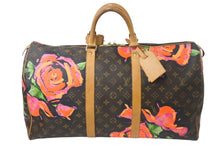 Load image into Gallery viewer, LouisVuitton ルイヴィトン モノグラム ローズ キーポル50 ボストンバッグ M48605 PVC ブラウン ピンク ブラウン 美品 中古 4c068369