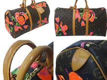 Load image into Gallery viewer, LouisVuitton ルイヴィトン モノグラム ローズ キーポル50 ボストンバッグ M48605 PVC ブラウン ピンク ブラウン 美品 中古 4c068369