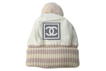 画像をギャラリービューアに読み込む, CHANEL シャネル スポーツライン ココマーク ニット帽 ジェニー愛用 ホワイト ベージュ サイズM 美品 中古 4c068370