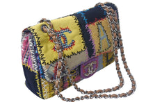画像をギャラリービューアに読み込む, 極美品 CHANEL シャネル チェーン ショルダーバッグ 14番台 ココマーク パッチワーク マルチカラー ツイード シルバー金具 中古 4c068378