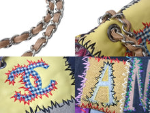 画像をギャラリービューアに読み込む, 極美品 CHANEL シャネル チェーン ショルダーバッグ 14番台 ココマーク パッチワーク マルチカラー ツイード シルバー金具 中古 4c068378