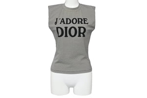 Christian Dior クリスチャンディオール J'ADORE ジャドール タンクトップ 2A12155301 サイズ38 グレー ブラック 美品 中古 4c068380