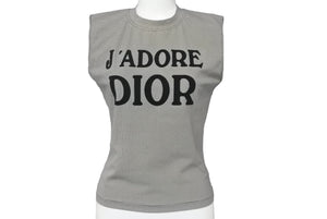 Christian Dior クリスチャンディオール J'ADORE ジャドール タンクトップ 2A12155301 サイズ38 グレー ブラック 美品 中古 4c068380