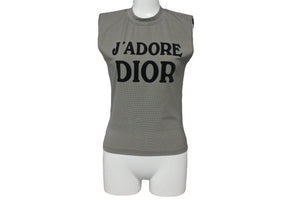 極美品 Christian Dior クリスチャンディオール J'ADORE ジャドール タンクトップ 2A12155301 サイズ38 グレー ブラック 中古 4c068381