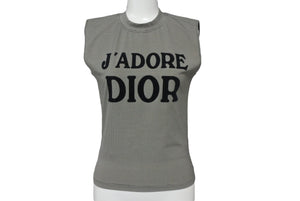 極美品 Christian Dior クリスチャンディオール J'ADORE ジャドール タンクトップ 2A12155301 サイズ38 グレー ブラック 中古 4c068381