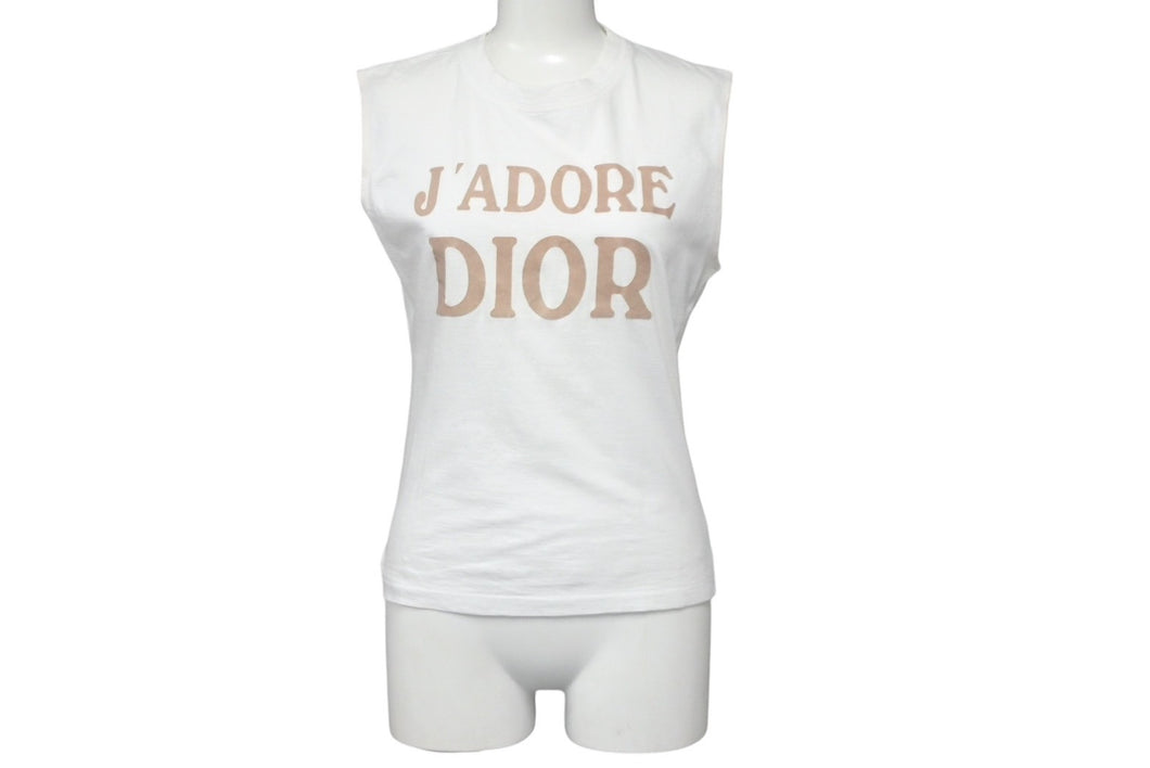 Christian Dior クリスチャンディオール J'ADORE ジャドール タンクトップ 2E12155300 サイズ40 ホワイト ブラウン 美品 中古 4c068383