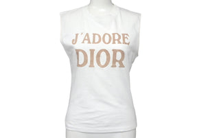 Christian Dior クリスチャンディオール J'ADORE ジャドール タンクトップ 2E12155300 サイズ40 ホワイト ブラウン 美品 中古 4c068383