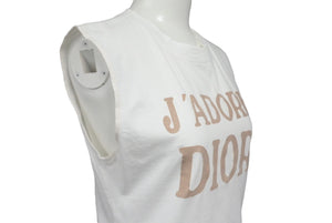 Christian Dior クリスチャンディオール J'ADORE ジャドール タンクトップ 2E12155300 サイズ40 ホワイト ブラウン 美品 中古 4c068383