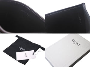 CELINE セリーヌ カードケース トリオンフ 総柄 S SD 4263 レザー ブラック ホワイト シルバー 美品 中古 4c068393