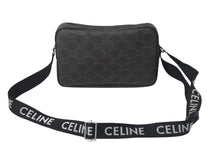 Load image into Gallery viewer, 極美品 CELINE セリーヌ ミディアム メッセンジャーバッグ F-IP-1271 トリオンフキャンバス ブラウン シルバー金具 中古 4c068395