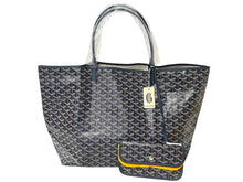 画像をギャラリービューアに読み込む, 新品未使用 GOYARD ゴヤール サンルイGM トートバッグ STLOUIGMLTY12CL12P PVC レザー ヘリンボーン ネイビー 中古 4c068396