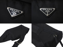 Load image into Gallery viewer, 極美品 PRADA プラダ ウエストバッグ ボディバッグ V210 トライアングルロゴ ブラック ナイロン シルバー金具 中古 4c068397