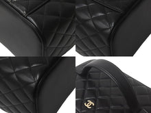 画像をギャラリービューアに読み込む, 新品同様 CHANEL シャネル ココマーク バニティバッグ ハンドバッグ キルティング ラムスキン ブラック 22番台 中古 4c068404