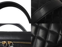 画像をギャラリービューアに読み込む, 新品同様 CHANEL シャネル ココマーク バニティバッグ ハンドバッグ キルティング ラムスキン ブラック 22番台 中古 4c068404