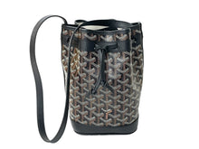 画像をギャラリービューアに読み込む, 新品未使用 Goyard ゴヤールプティ フロ バケット ショルダーバッグ 巾着型 PVC レザー ブラウン ブラック シルバー 中古 4c068407