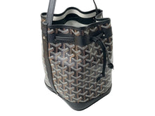 画像をギャラリービューアに読み込む, 新品未使用 Goyard ゴヤールプティ フロ バケット ショルダーバッグ 巾着型 PVC レザー ブラウン ブラック シルバー 中古 4c068407