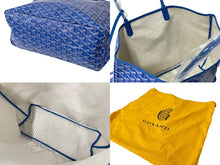 Load image into Gallery viewer, 新品未使用 GOYARD ゴヤール サンルイPM トートバッグ STLOUIPMLTY10CL10P PVC レザー ヘリンボーン ブルー 中古 4c068409