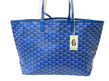 Load image into Gallery viewer, 新品未使用 GOYARD ゴヤール サンルイPM トートバッグ STLOUIPMLTY10CL10P PVC レザー ヘリンボーン ブルー 中古 4c068409