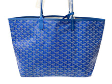 Load image into Gallery viewer, 新品未使用 GOYARD ゴヤール サンルイPM トートバッグ STLOUIPMLTY10CL10P PVC レザー ヘリンボーン ブルー 中古 4c068409