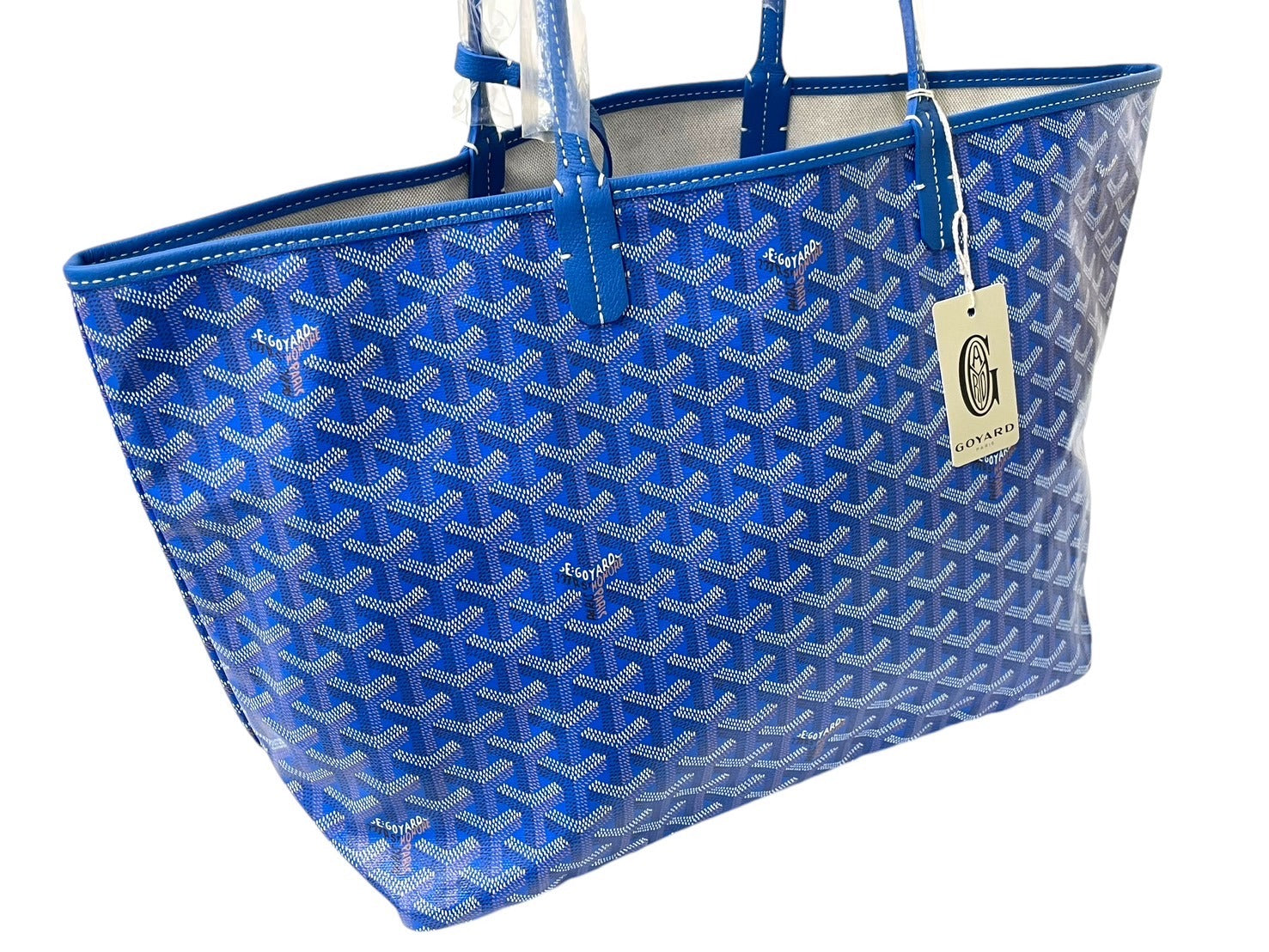 新品未使用 GOYARD ゴヤール サンルイPM トートバッグ STLOUIPMLTY10CL10P PVC レザー ヘリンボーン ブルー 中古  4c068409 – Casanova Vintage