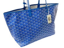 Load image into Gallery viewer, 新品未使用 GOYARD ゴヤール サンルイPM トートバッグ STLOUIPMLTY10CL10P PVC レザー ヘリンボーン ブルー 中古 4c068409