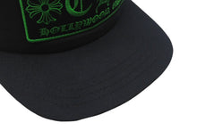 画像をギャラリービューアに読み込む, CHROME HEARTS クロムハーツ トラッカー メッシュ キャップ 新型 ブラック グリーン コットン ロゴ 帽子 サイズOS シルバー金具 美品 中古 4c068415