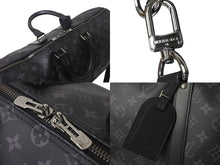 Load image into Gallery viewer, 極美品 LOUIS VUITTON ルイヴィトン エクリプス キーポル バンドリエール45 ボストンバッグ M40569 シルバー金具 ブラック 中古 4c068420