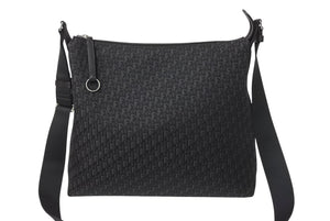 Christian Dior クリスチャンディオール ショルダーバッグ トロッター 08RU0064 ブラック グレー シルバー金具 美品 中古 4c068424