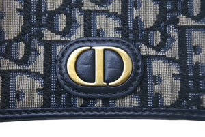 Christian Dior クリスチャンディオール カードケース 42 MA 0281 オブリーク レザー キャンバス ロゴ金具 美品 中古 4c068425