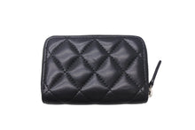 画像をギャラリービューアに読み込む, CHANEL シャネル コインケース マトラッセ クラシック ジップ コインパース ココマーク ラムスキン シルバー ブラック 美品 中古 4c068427