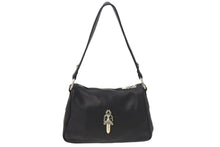 画像をギャラリービューアに読み込む, 新品未使用 CHROME HEARTS クロムハーツ チキンナゲットスモール ショルダーバッグ ダガー レザー シルバー925 ブラック 中古 4c068448