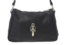 画像をギャラリービューアに読み込む, 新品未使用 CHROME HEARTS クロムハーツ チキンナゲットスモール ショルダーバッグ ダガー レザー シルバー925 ブラック 中古 4c068448