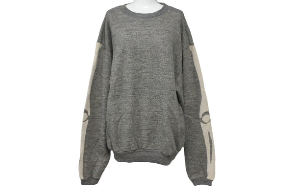Very Good Condition KAPITAL Capital GRANDRELLE FLEECE KNIT Sweatshirt EK-1541LC Size 2 Gray Beige Cotton Used 4c068458xx
