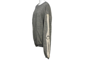Very Good Condition KAPITAL Capital GRANDRELLE FLEECE KNIT Sweatshirt EK-1541LC Size 2 Gray Beige Cotton Used 4c068458xx