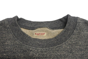 Very Good Condition KAPITAL Capital GRANDRELLE FLEECE KNIT Sweatshirt EK-1541LC Size 2 Gray Beige Cotton Used 4c068458xx