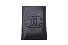 画像をギャラリービューアに読み込む, CHANEL シャネル ココマーク カードケース ブラック 3番台 キャビアスキン ロゴ 名刺入れ 美品 中古 4c068462