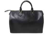 画像をギャラリービューアに読み込む, LOUIS VUITTON ルイヴィトン スピーディ30 ハンドバッグ M59022 エピレザー ブラック ゴールド金具 美品 中古 4c068463