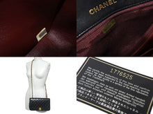 Load image into Gallery viewer, CHANEL シャネル フルフラップターンロック チェーンショルダーバッグ 1番台 ラムスキン ブラック ゴールド金具 美品 中古 4c068478