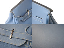 Load image into Gallery viewer, 極美品 HERMES エルメス BIRKIN バーキン35 ブルージーン シルバー金具 エプソン ハンドバッグ □L刻印 中古 4c068479