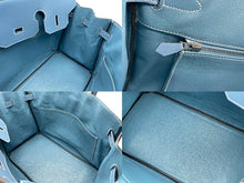 Load image into Gallery viewer, 極美品 HERMES エルメス BIRKIN バーキン35 ブルージーン シルバー金具 エプソン ハンドバッグ □L刻印 中古 4c068479