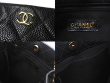 Load image into Gallery viewer, CHANEL シャネル チェーントートバッグ ミニショルダーバッグ ココマーク 5番台 キャビアスキン ブラック ゴールド金具 美品 中古 4c068495