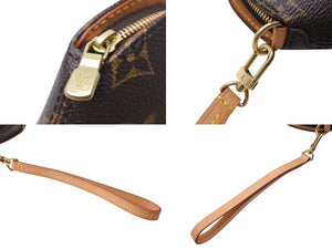 LOUIS VUITTON Monogram Mini Ellipse Pouch M51129 PVC Coated Canvas Tanned Leather Brown Good Condition Used 4c068187