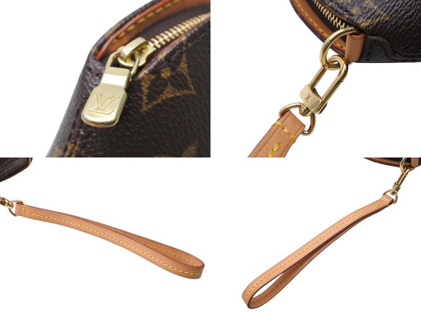 LOUIS VUITTON Monogram Mini Ellipse Pouch M51129 PVC Coated Canvas Tanned Leather Brown Good Condition Used 4c068187