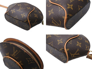 LOUIS VUITTON Monogram Mini Ellipse Pouch M51129 PVC Coated Canvas Tanned Leather Brown Good Condition Used 4c068187