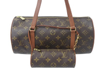 Load image into Gallery viewer, LOUIS VUITTON ルイヴィトン パピヨン30 ハンドバッグ M51365 ポーチ 筒型 モノグラム ブラウン ゴールド金具 美品 中古 4c068502