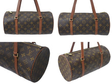 Load image into Gallery viewer, LOUIS VUITTON ルイヴィトン パピヨン30 ハンドバッグ M51365 ポーチ 筒型 モノグラム ブラウン ゴールド金具 美品 中古 4c068502