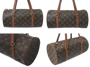 LOUIS VUITTON ルイヴィトン パピヨン30 ハンドバッグ M51365 ポーチ 筒型 モノグラム ブラウン ゴールド金具 美品 中古 4c068502