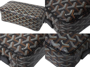 GOYARD ゴヤール カップヴェールPMバッグ ショルダーバッグ CAPVE2PMLTY01CL01P ブラック PVC レザー シルバー金具 美品 中古 4c068505