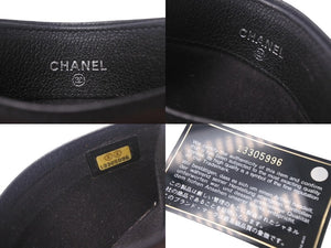 CHANEL シャネル ココマーク カメリア カードケース 財布 A46508 クルーズライン 13番台 花柄 レザー ブラック 良品 中古 4c068523